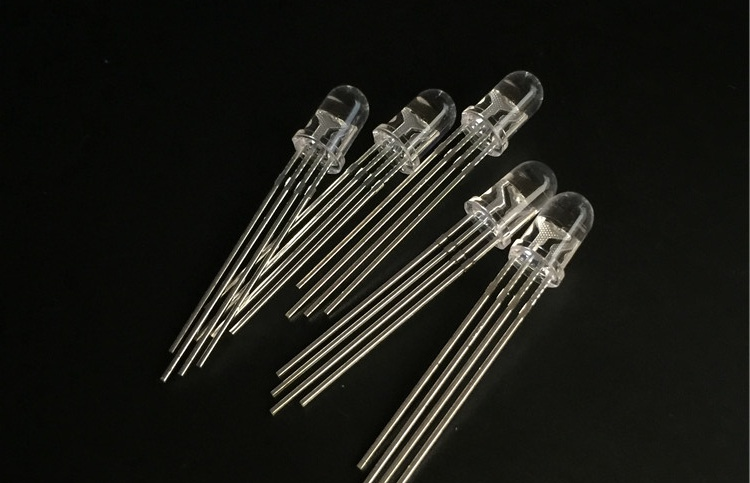 5mm rgb红绿蓝三色led发光二极管封装结构