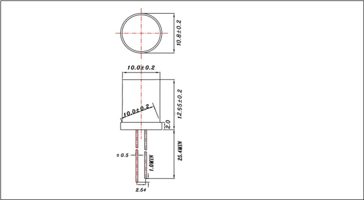 山东10mmled灯珠平头发光二极管封装尺寸图纸